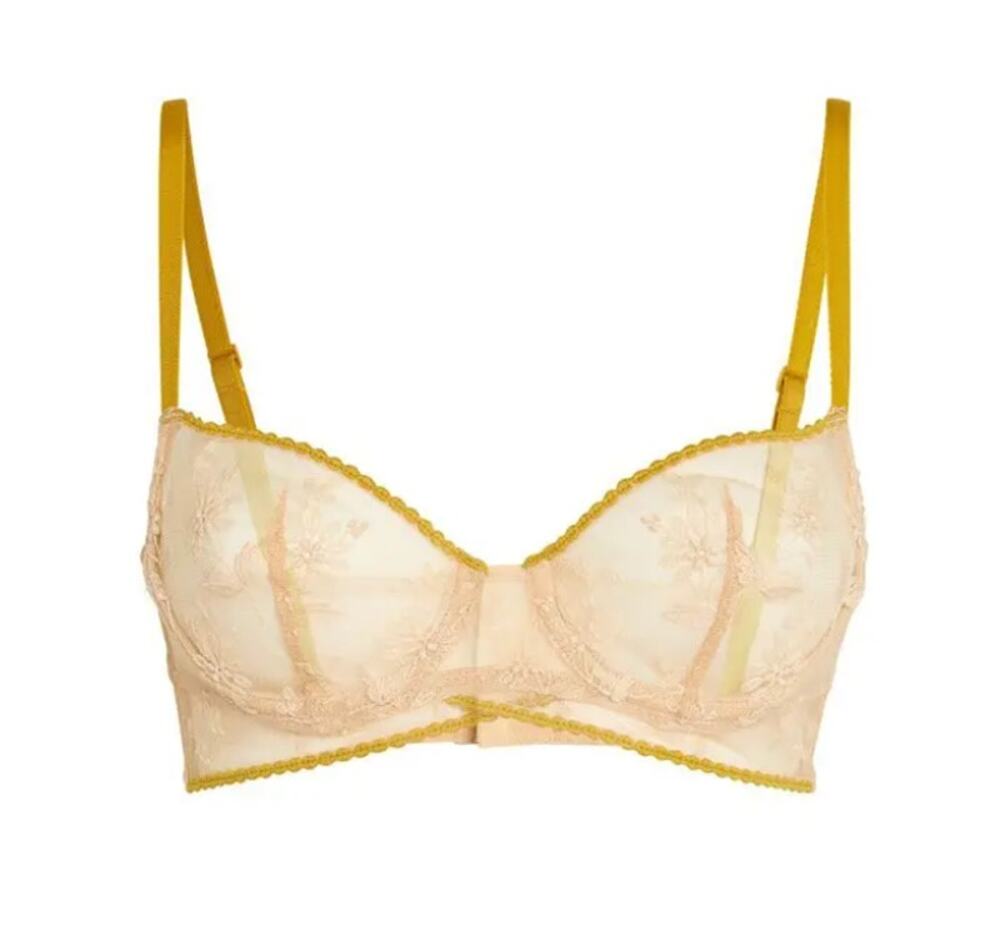 NWT Simone Perele Nude Lace Underwire Bra 34E Style 1C7330